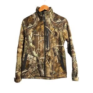 Under Armour Realtree Camo Softshell Jacket Women's Size S Full Zip Outdoor